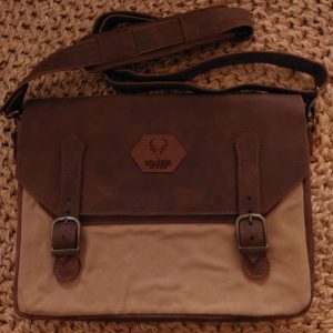 Leather With Canvas Waterbok Laptop Bag