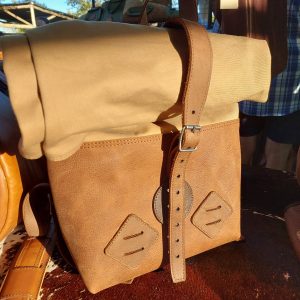 Full Leather Roll Top Backpack